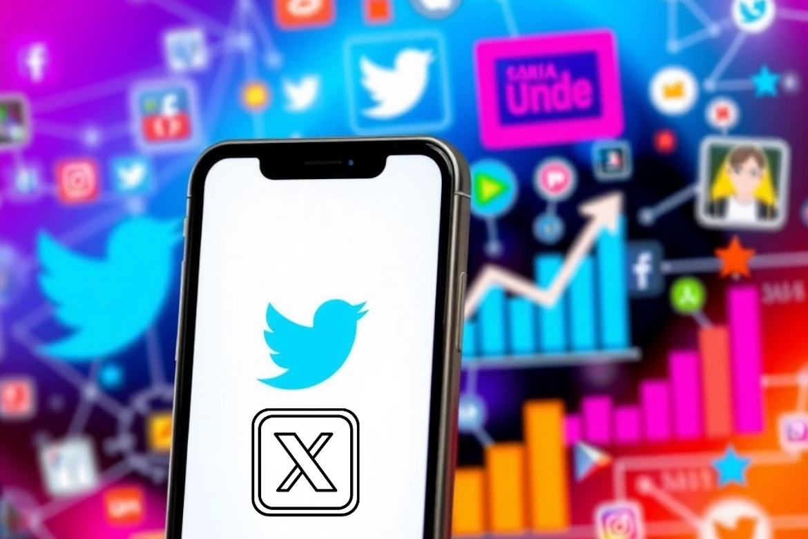 Twitter and X icon on a phone